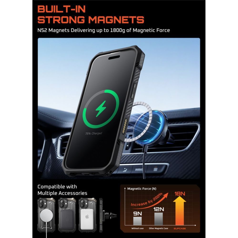 Muud kaubad Supcase Supcase UB Grip Mag MagSafe Case for iPhone 17 - Black