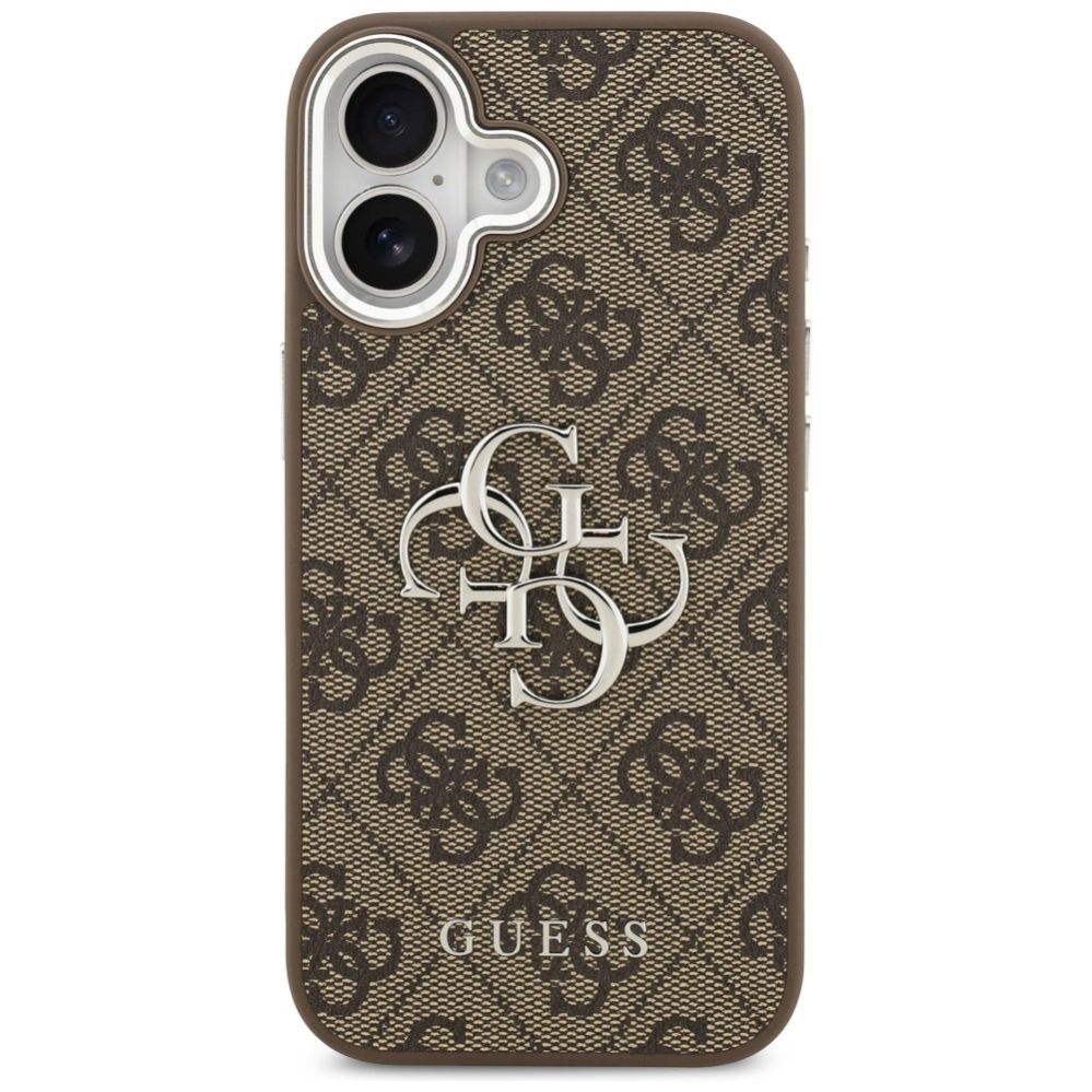 Citas preces Guess Guess 4G Big 4G Classic Logo case for iPhone 17 - brown and silver