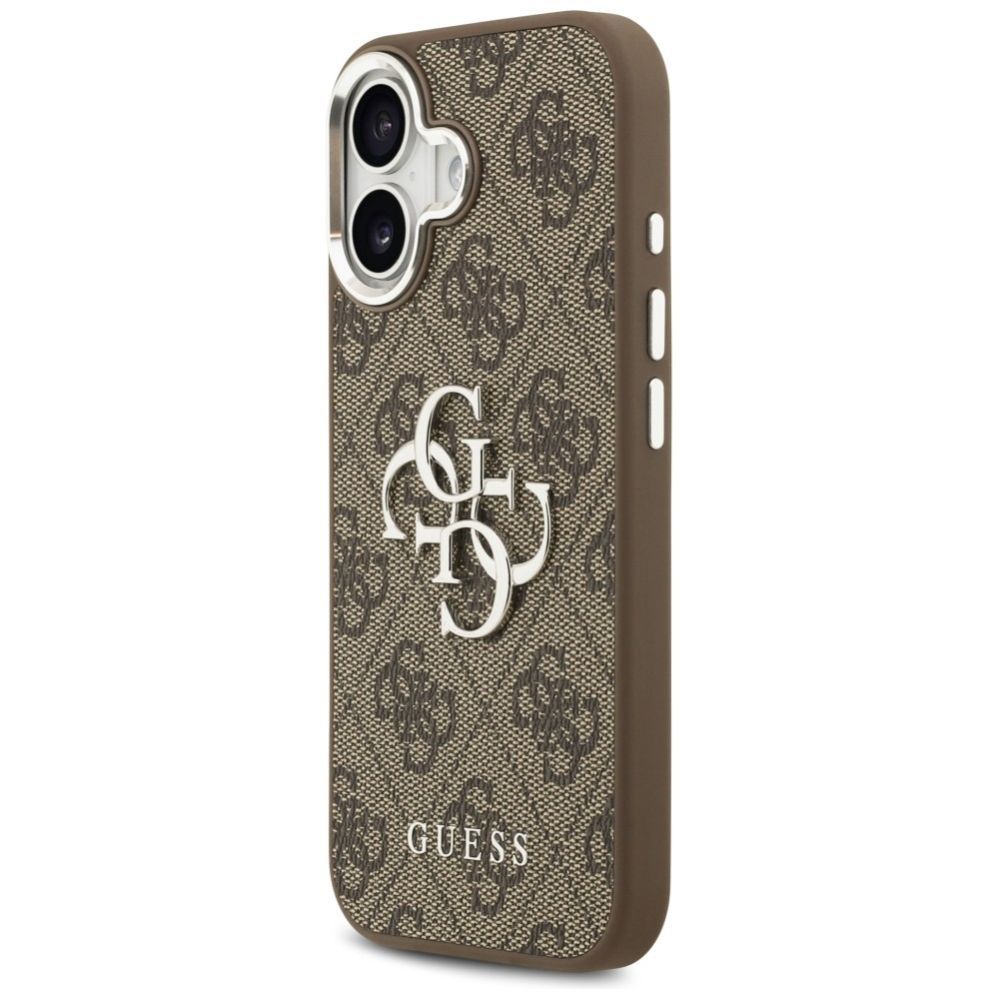 Citas preces Guess Guess 4G Big 4G Classic Logo case for iPhone 17 - brown and silver