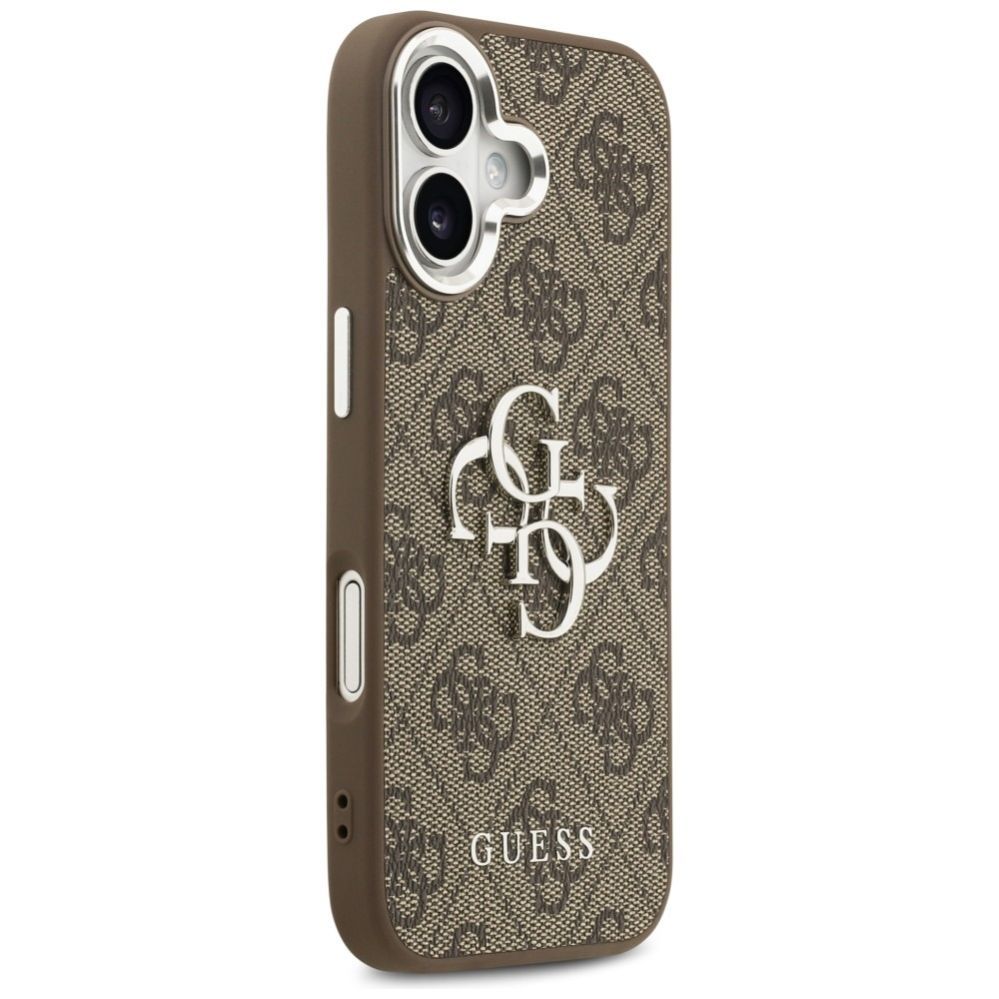 Citas preces Guess Guess 4G Big 4G Classic Logo case for iPhone 17 - brown and silver