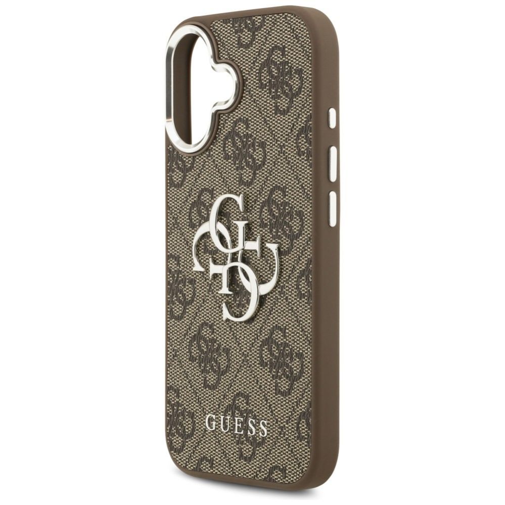 Citas preces Guess Guess 4G Big 4G Classic Logo case for iPhone 17 - brown and silver