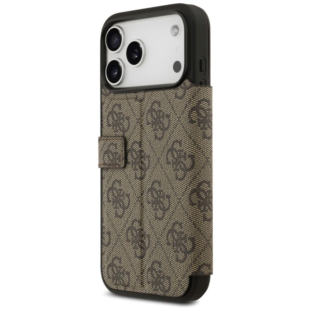 Citas preces Guess Guess Book 4G Metal Logo Case for iPhone 17 Pro Max - Brown