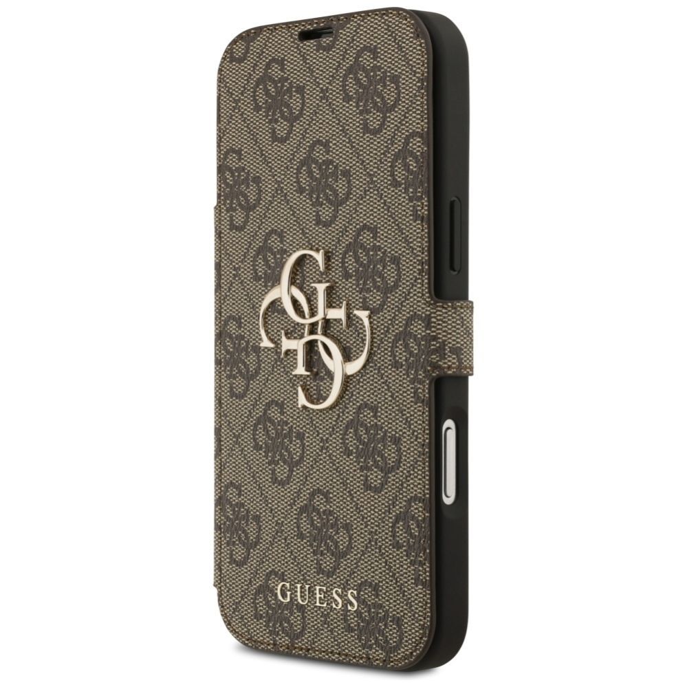 Citas preces Guess Guess Book 4G Metal Logo Case for iPhone 17 Pro Max - Brown