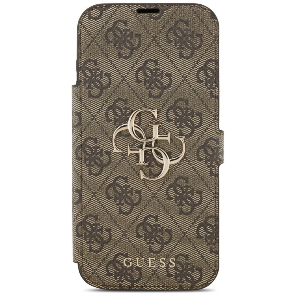 Citas preces Guess Guess Book 4G Metal Logo Case for iPhone 17 Pro Max - Brown