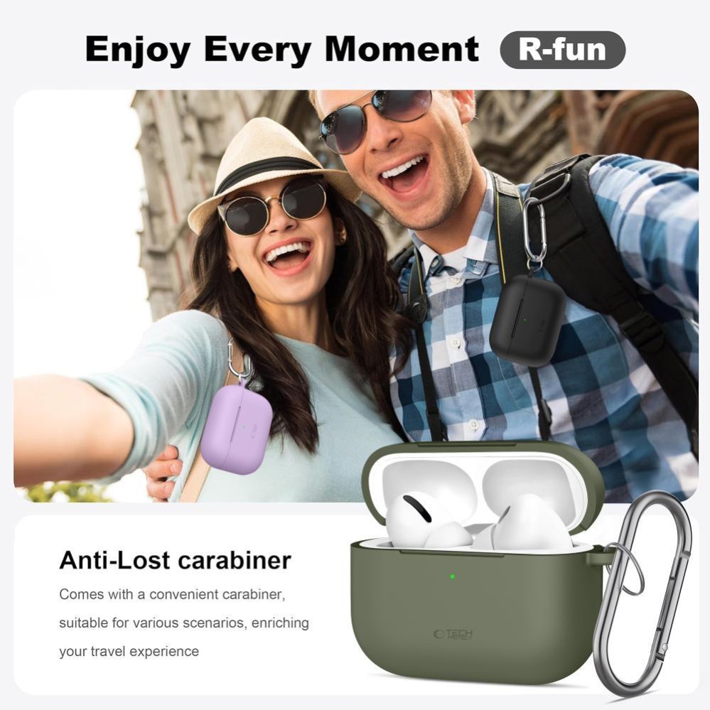 Citas preces Tech-Protect Tech-Protect Silicone Hook Case for AirPods Pro - Blue