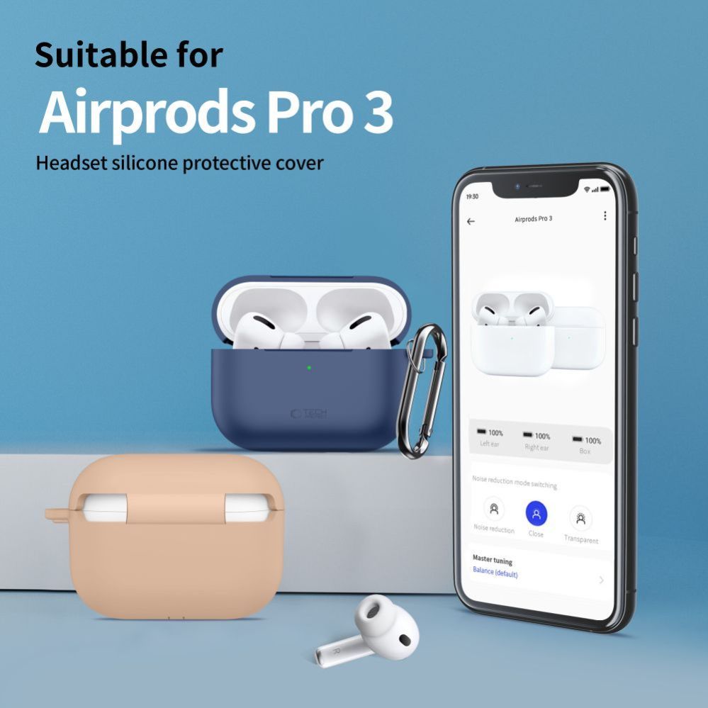Citas preces Tech-Protect Tech-Protect Silicone Hook Case for AirPods Pro - Blue