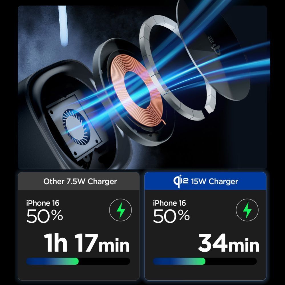 Muud kaubad Spigen Spigen Essential EF223MS 3-in-1 QI2 Wireless Charger - Black