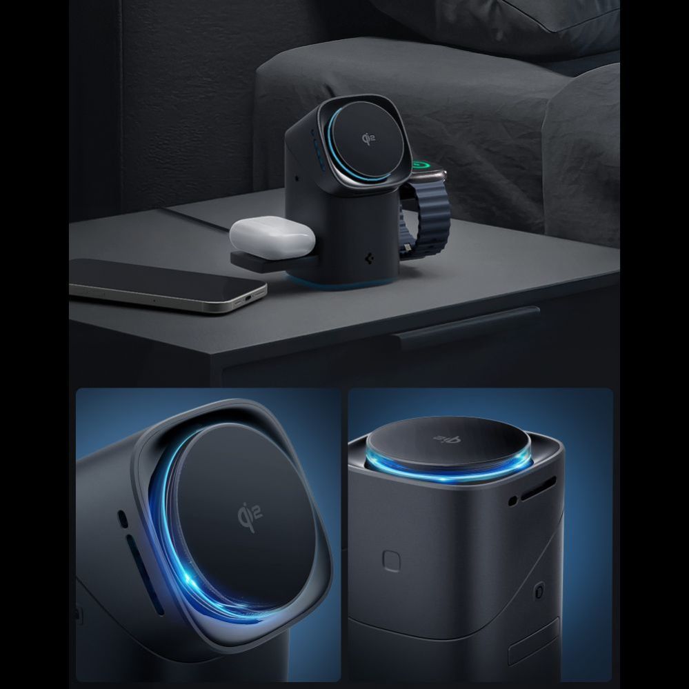 Muud kaubad Spigen Spigen Essential EF223MS 3-in-1 QI2 Wireless Charger - Black