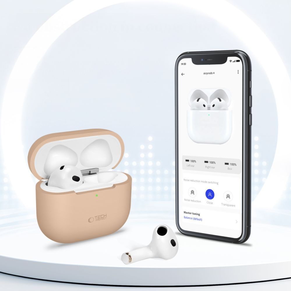 Citas preces Tech-Protect Tech-Protect Silicone Case for Apple AirPods 4 - Beige