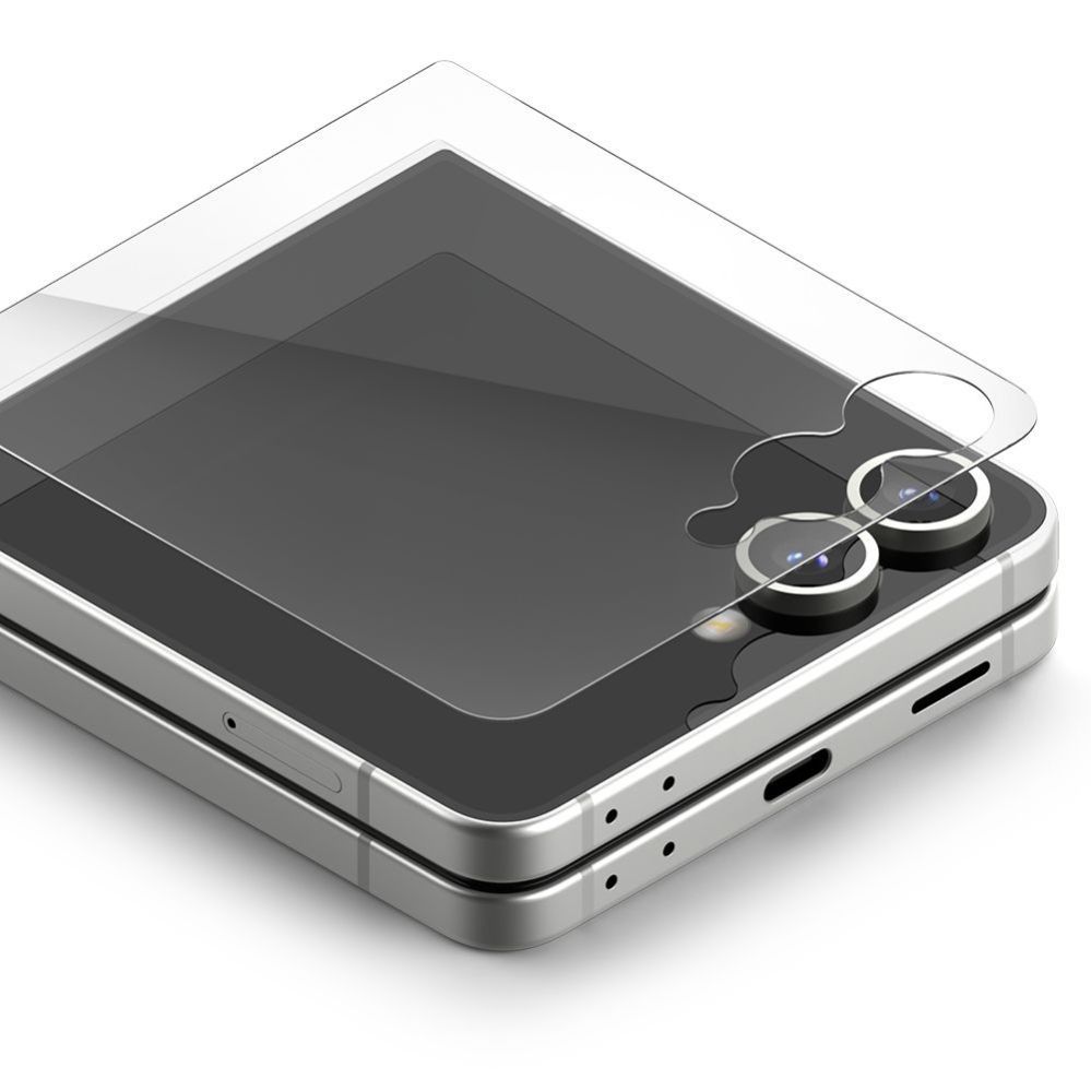 Citas preces Ringke Ringke Cover Display Easy Slide Tempered Glass 2-pack for Samsung Galaxy Z Flip 7 - Transparent