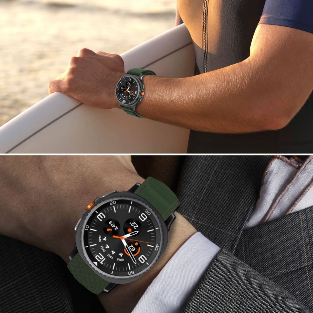 Muud kaubad Tech-Protect Tech-Protect Nylon Stripe Strap for Samsung Galaxy Watch 40/44/46 mm - Green