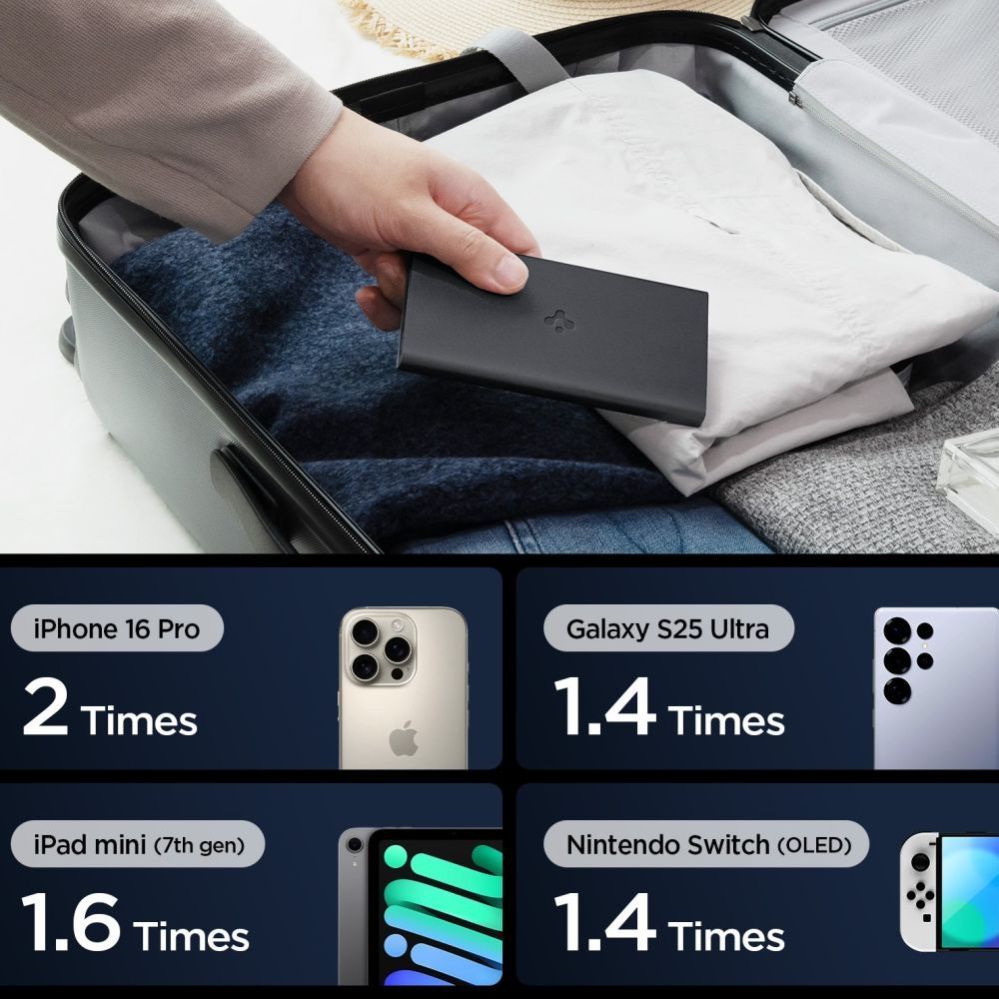 Muud kaubad Spigen Spigen Essential EA2210 Power Bank 10000 mAh 22.5W - Black