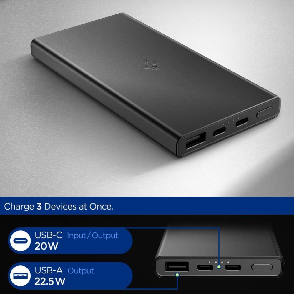 Muud kaubad Spigen Spigen Essential EA2210 Power Bank 10000 mAh 22.5W - Black