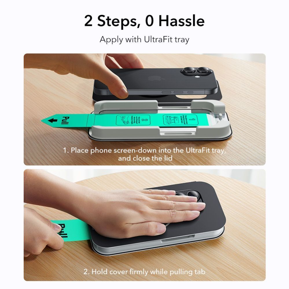 Citas preces ESR ESR UltraFit Tempered Glass 2-pack for iPhone 16 Pro / 17 - transparent