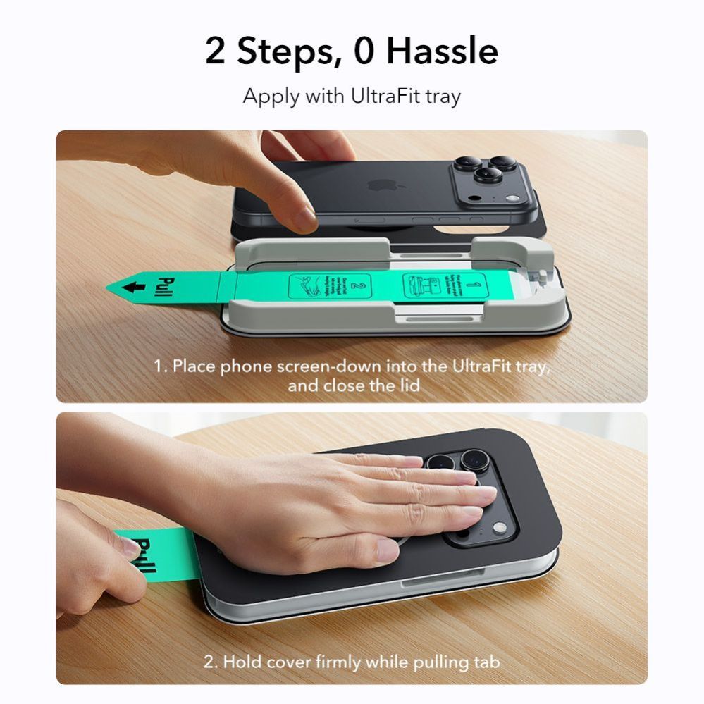 Citas preces ESR ESR UltraFit Tempered Glass 2-pack for iPhone 17 Pro Max - transparent