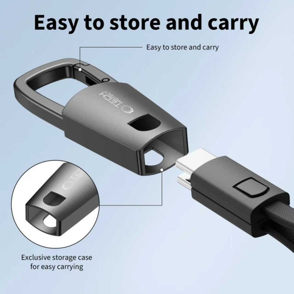 Muud kaubad Tech-Protect Tech-Protect Ultraboost DNA Cable with Keychain USB-C PD 60W / 3A - Gray