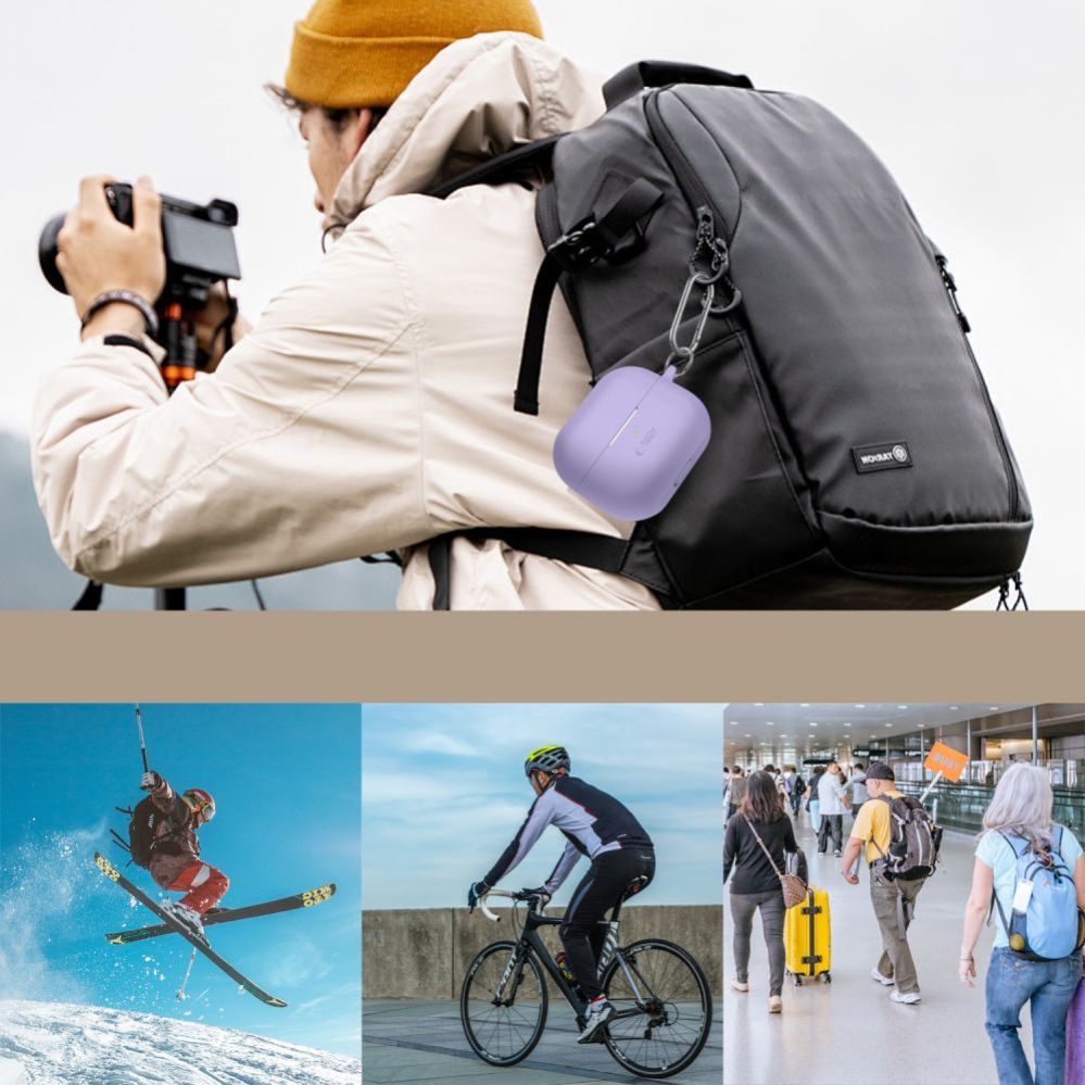 Citas preces Tech-Protect Tech-Protect Silicone Hook Case for Samsung Galaxy Buds 3 / 3 FE / 3 Pro - Purple