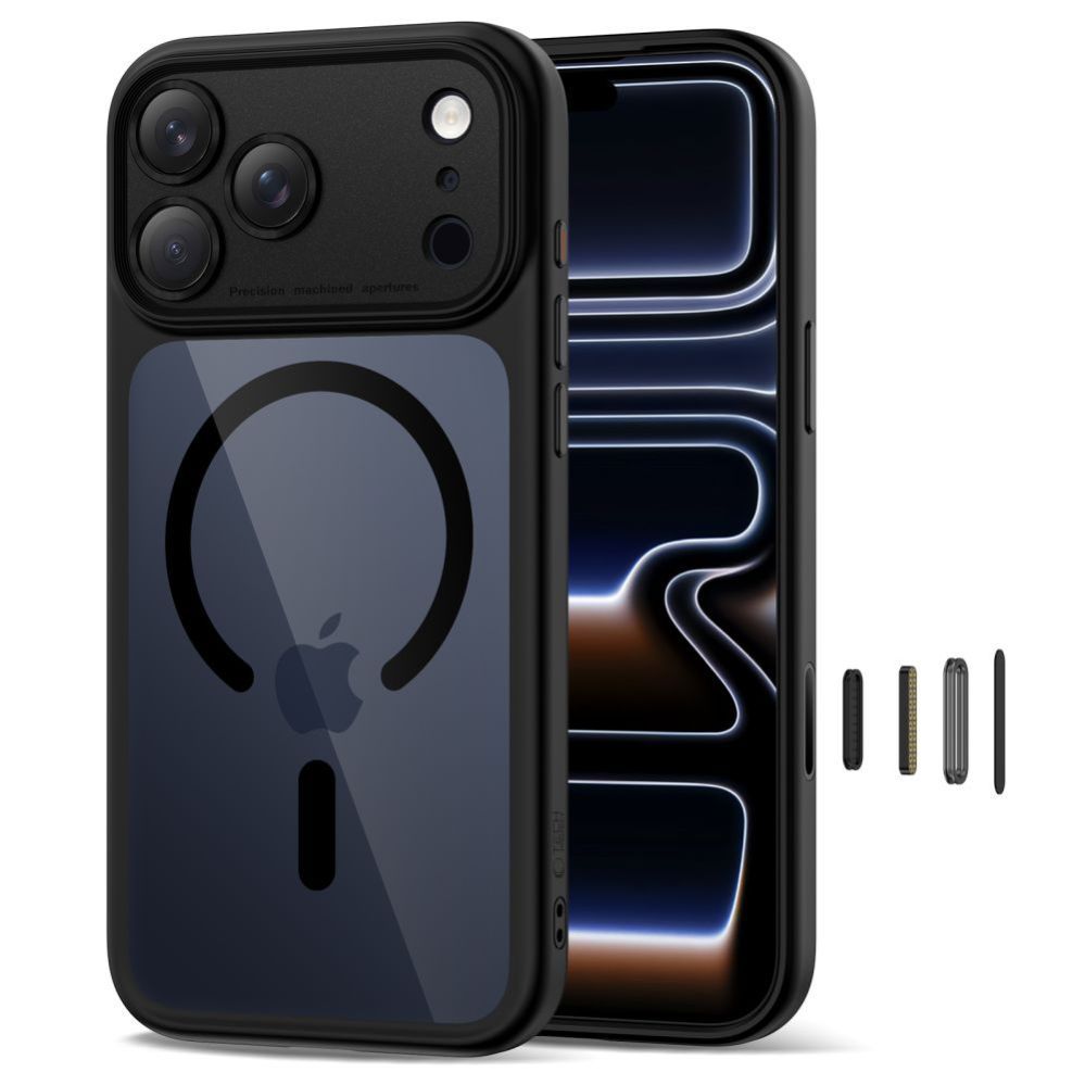 Citas preces Tech-Protect Tech-Protect Magpeak Magsafe CC Case for iPhone 17 Pro Max - Clear Black