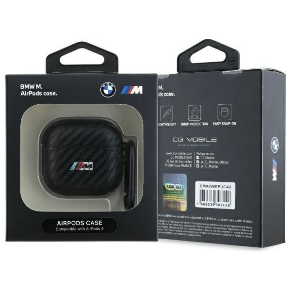 Citas preces BMW BMW BMA4CMPUCA AirPods 4 cover black/black PU Carbon M Collection