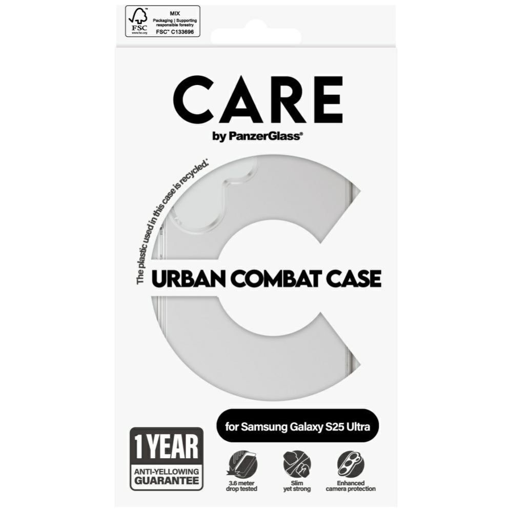 Citas preces Panzer Glass CARE by PanzerGlass Flagship Urban Combat Case for Samsung Galaxy S25 Ultra - Clear