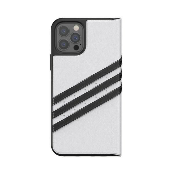 Citas preces Adidas Adidas OR Booklet Case PU for iPhone 12 / 12 Pro 6.1" - white and black