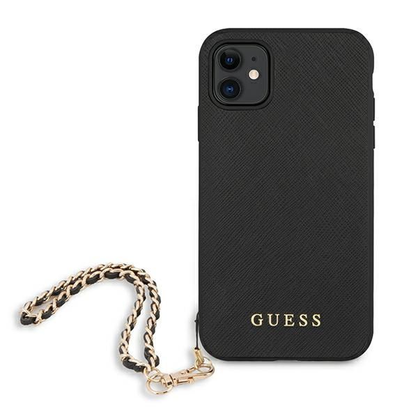Citas preces Guess Guess Saffiano Chain case for iPhone 11 6.1" / Xr - black