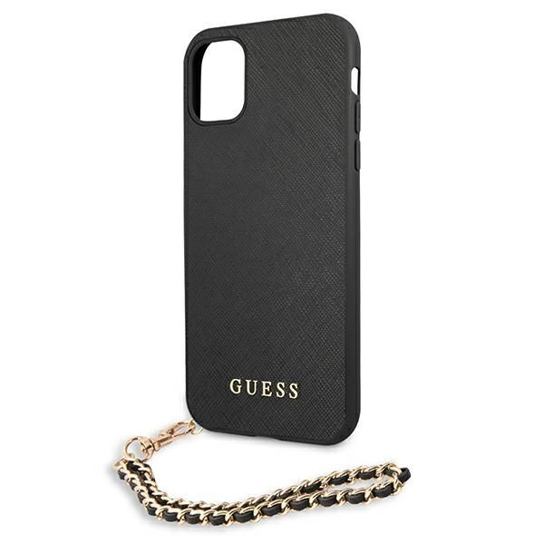 Citas preces Guess Guess Saffiano Chain case for iPhone 11 6.1" / Xr - black
