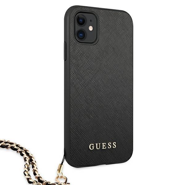 Citas preces Guess Guess Saffiano Chain case for iPhone 11 6.1" / Xr - black