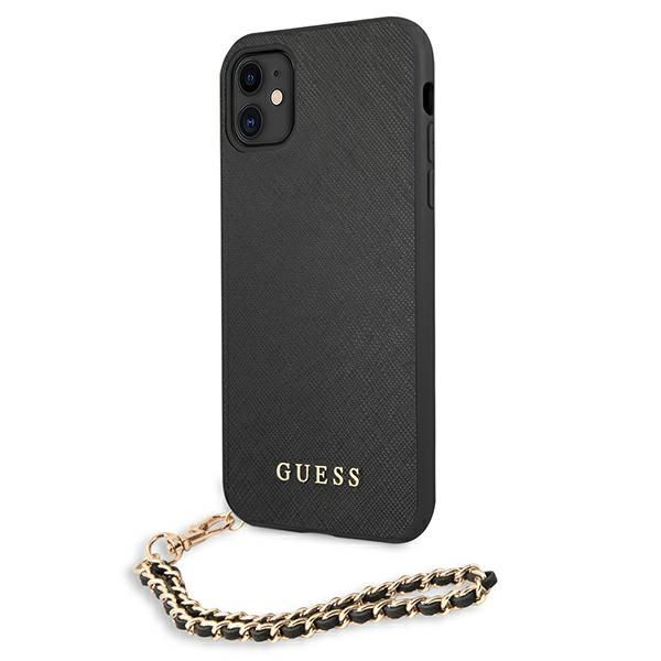 Citas preces Guess Guess Saffiano Chain case for iPhone 11 6.1" / Xr - black