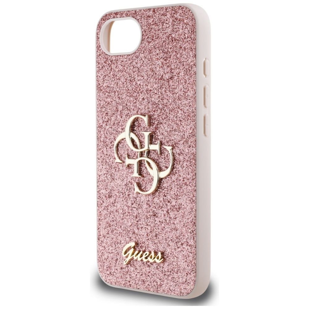 Citas preces Guess Guess Fixed Glitter Big 4G iPhone 16e Case - Pink
