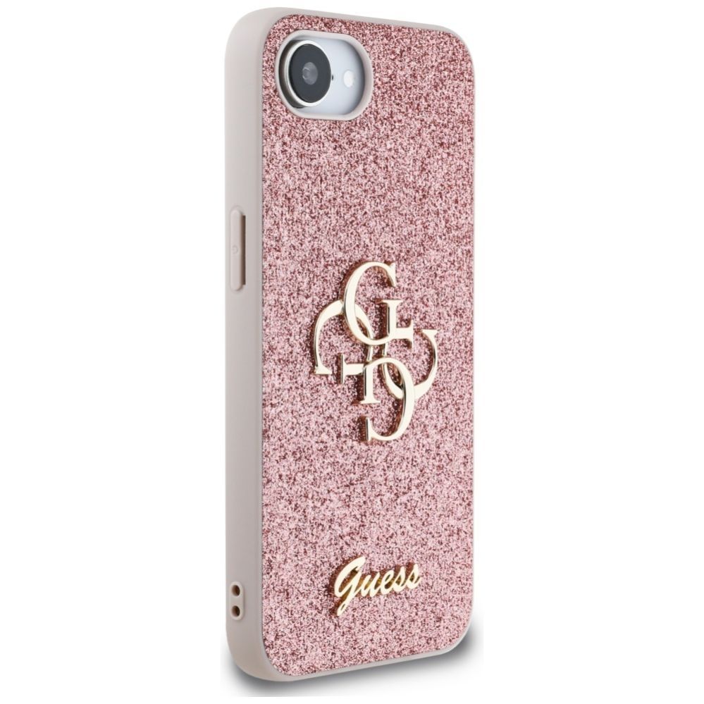 Citas preces Guess Guess Fixed Glitter Big 4G iPhone 16e Case - Pink