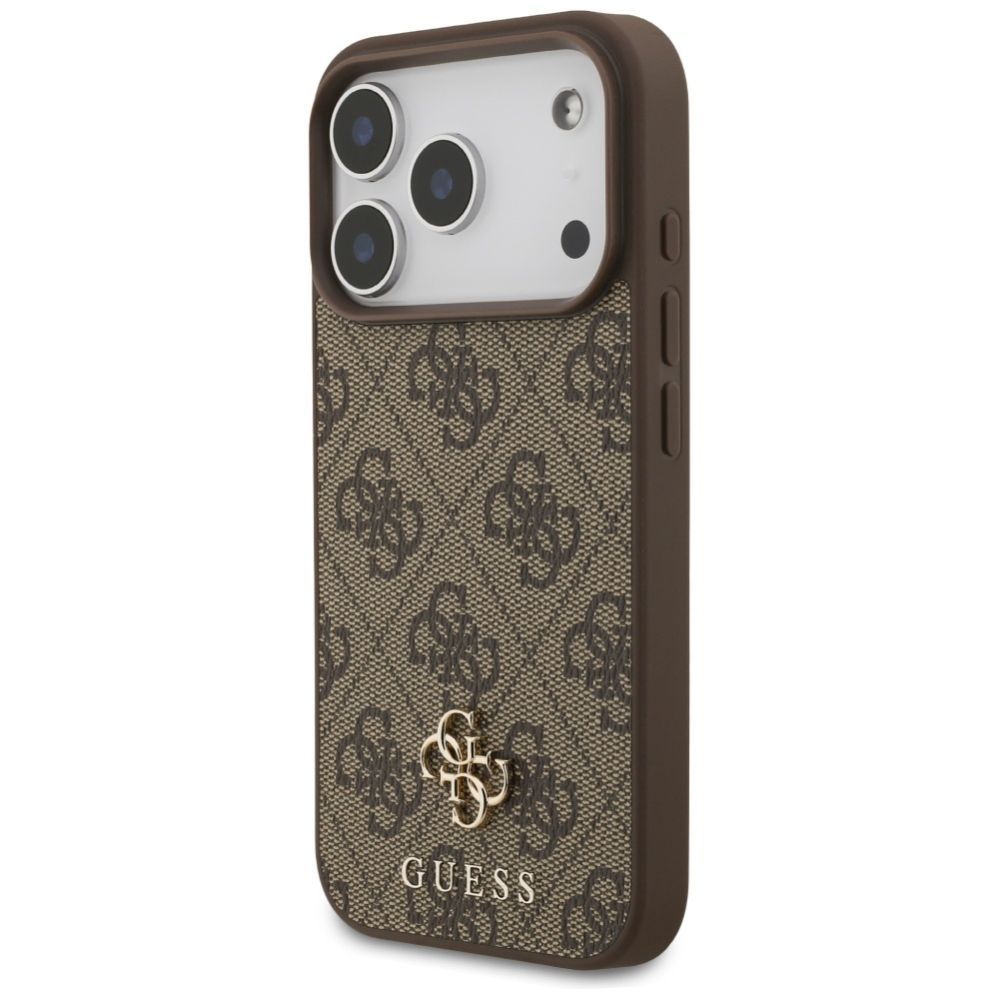 Citas preces Guess Guess 4G Small Classic Logo MagSafe case for iPhone 17 Pro - brown