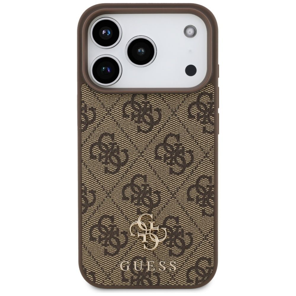 Citas preces Guess Guess 4G Small Classic Logo MagSafe case for iPhone 17 Pro - brown