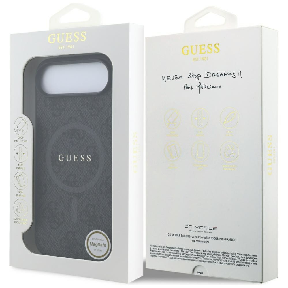 Citas preces Guess Guess 4G Ring Classic Logo MagSafe case for iPhone 17 Air - black