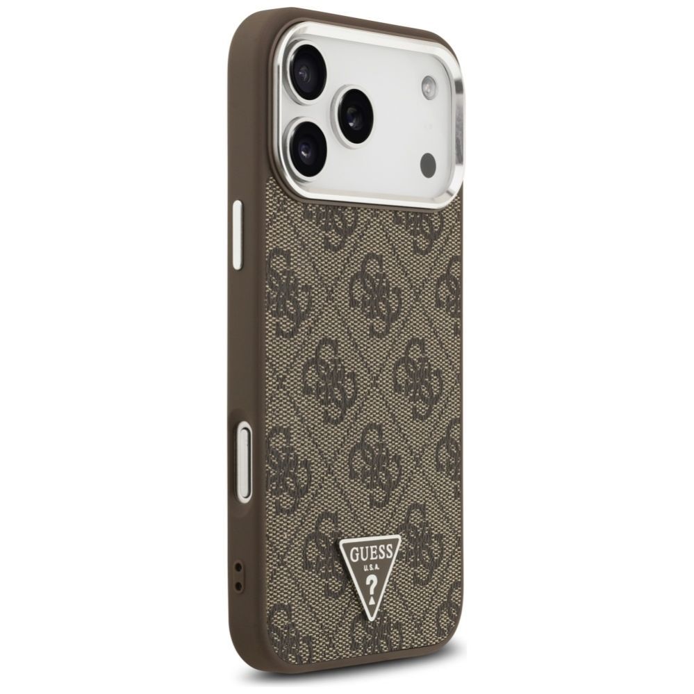 Citas preces Guess Guess 4G Triangle Logo MagSafe case for iPhone 17 Pro Max - brown