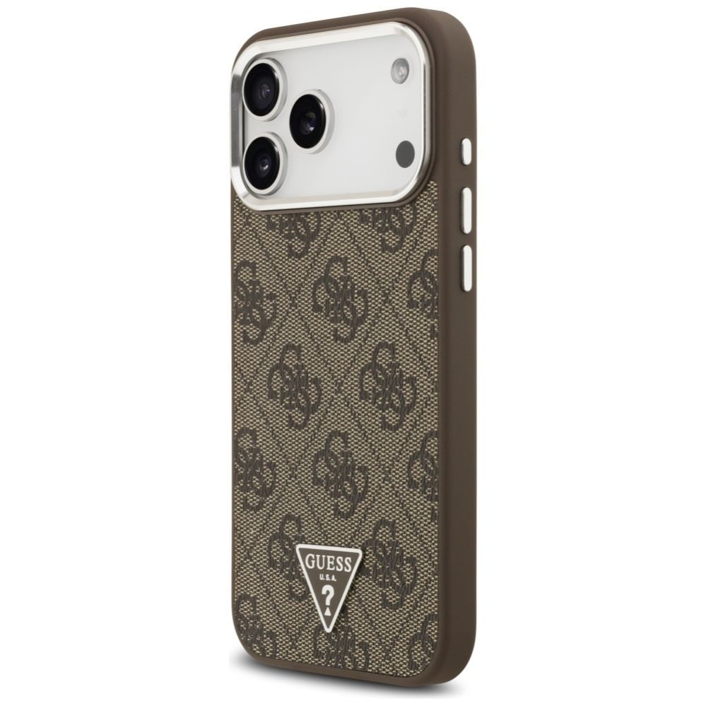 Citas preces Guess Guess 4G Triangle Logo MagSafe case for iPhone 17 Pro Max - brown