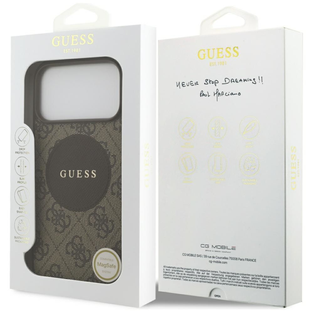 Muud kaubad Guess Guess 4G Circle Classic Logo MagSafe case for iPhone 17 Pro Max - brown