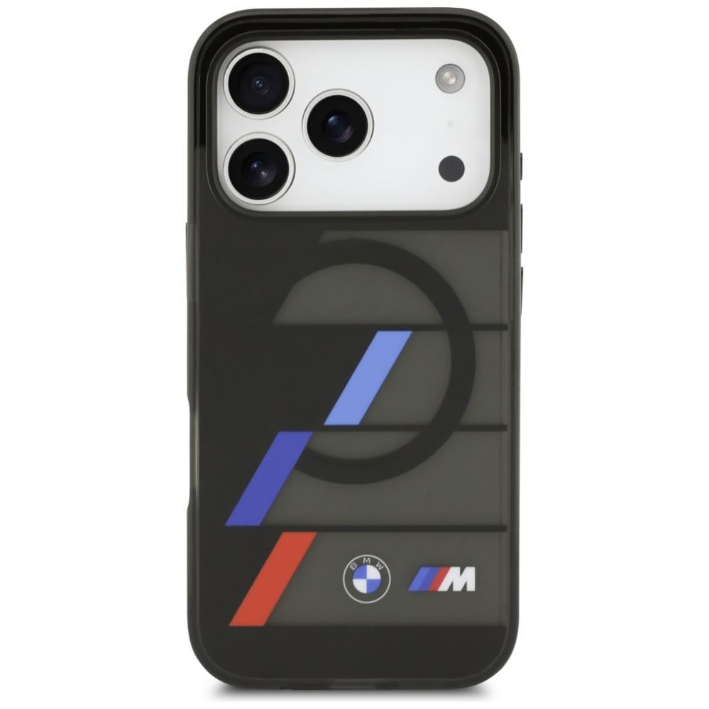 Citas preces BMW BMW M IML Metal Buttons Tricolor Lines MagSafe Case for iPhone 17 Pro - Black
