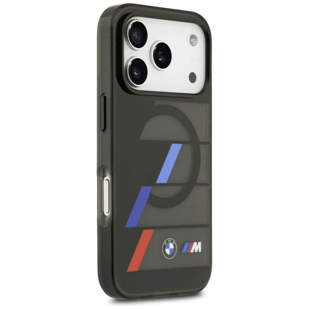 Citas preces BMW BMW M IML Metal Buttons Tricolor Lines MagSafe Case for iPhone 17 Pro - Black