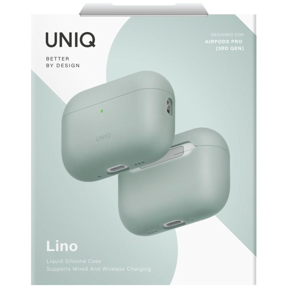 Citas preces UNIQ Uniq Lino Silicone Case for AirPods Pro 3 - Green