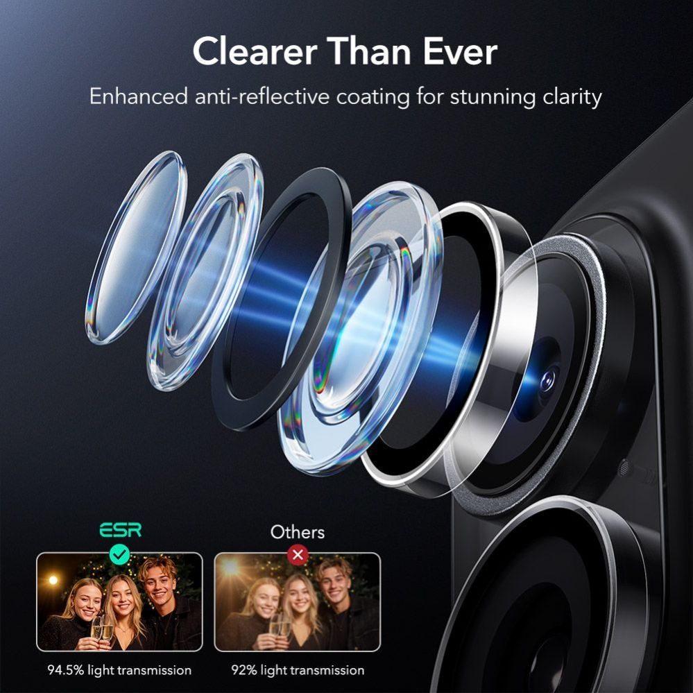 Citas preces ESR ESR Armorite Camera Cover for iPhone 16 / 16 Plus / 17 - Transparent