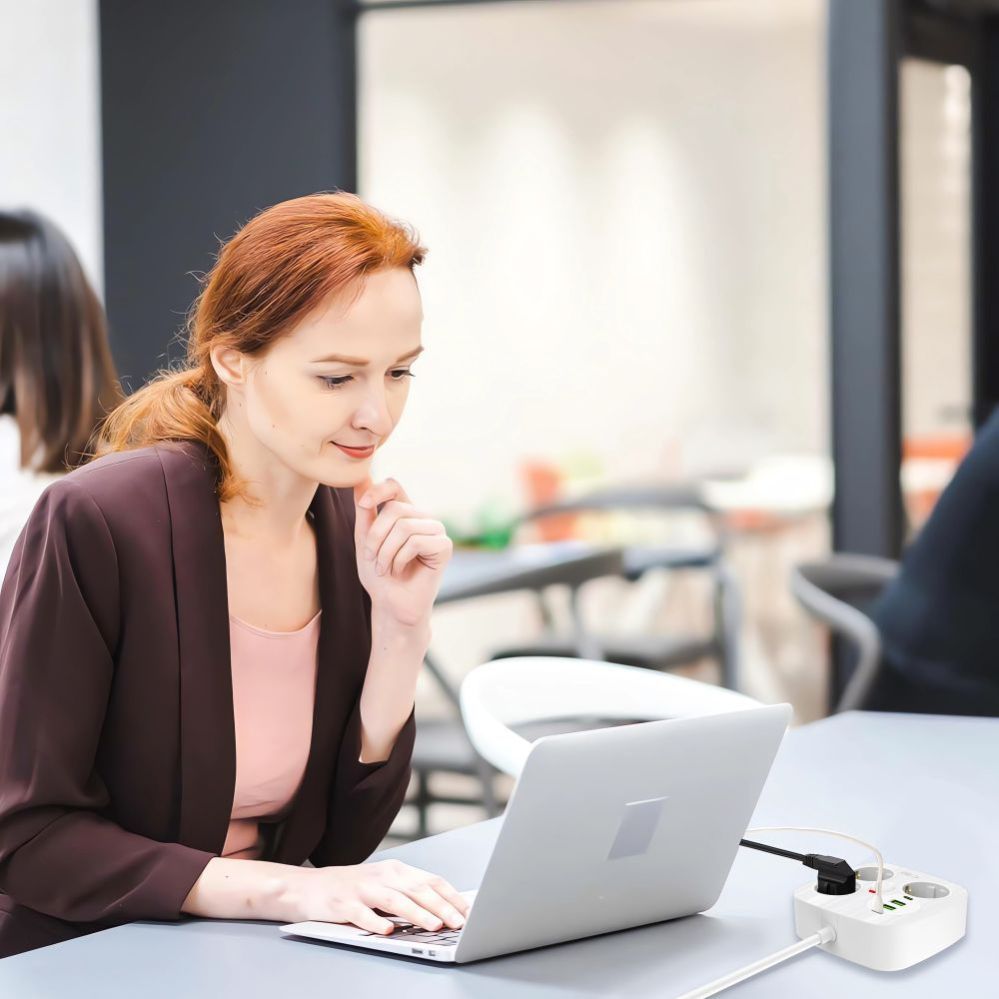 Citas preces Tech-Protect Tech-Protect PCS3X4 power strip, 3 sockets, 2xUSB-A, 2xUSB-C 200 cm - white
