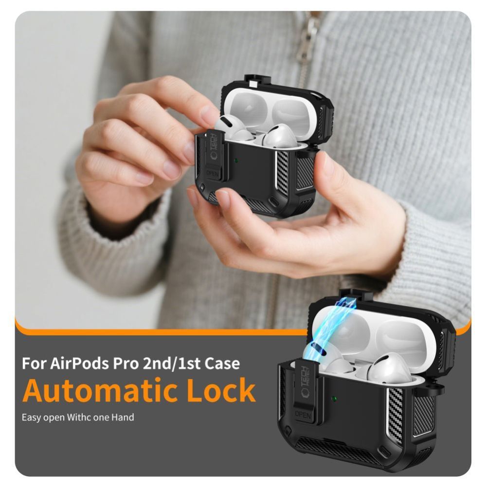 Muud kaubad Tech-Protect Tech-Protect Carbonox MagSafe case for AirPods Pro - black