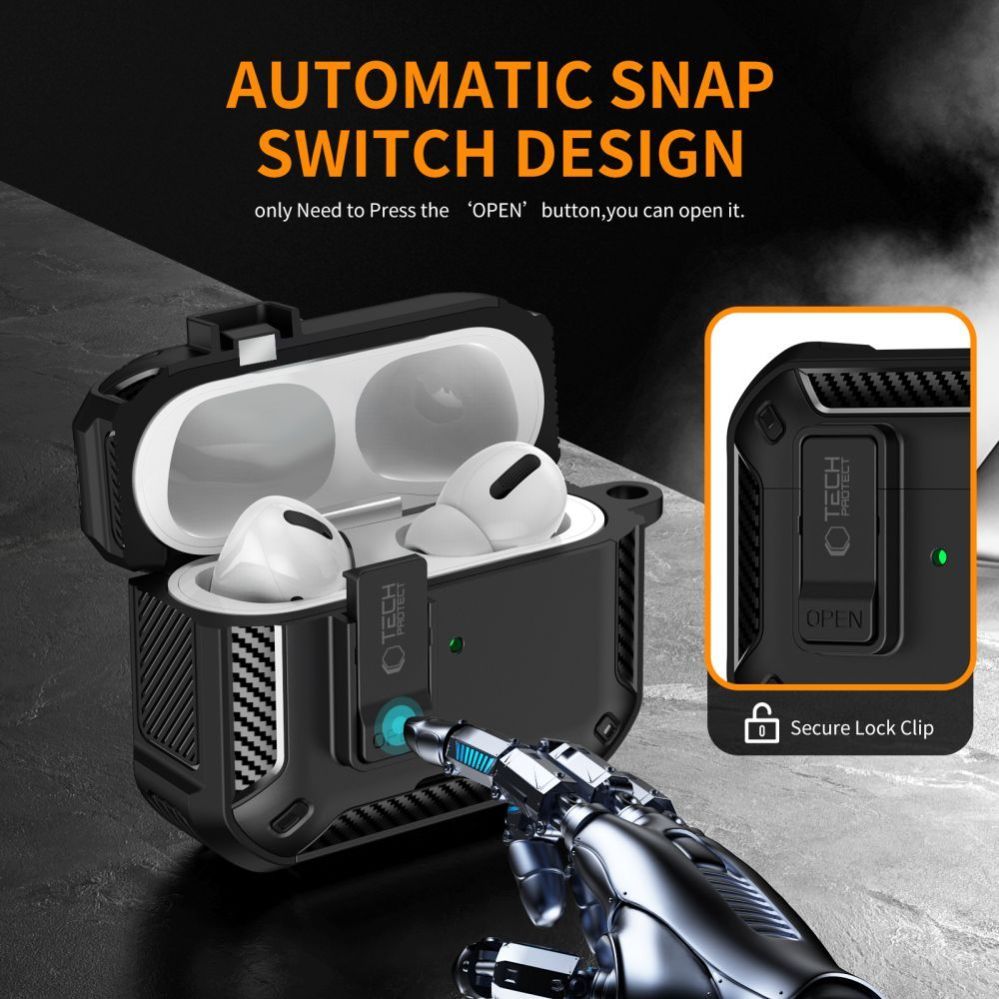 Muud kaubad Tech-Protect Tech-Protect Carbonox MagSafe case for AirPods Pro - black