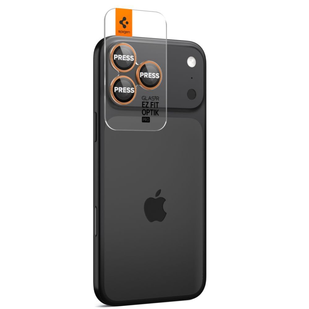 Muud kaubad Spigen Spigen Optik Pro Camera Lens Glass for iPhone 16 Pro / Max / 17 Pro / Max - Orange
