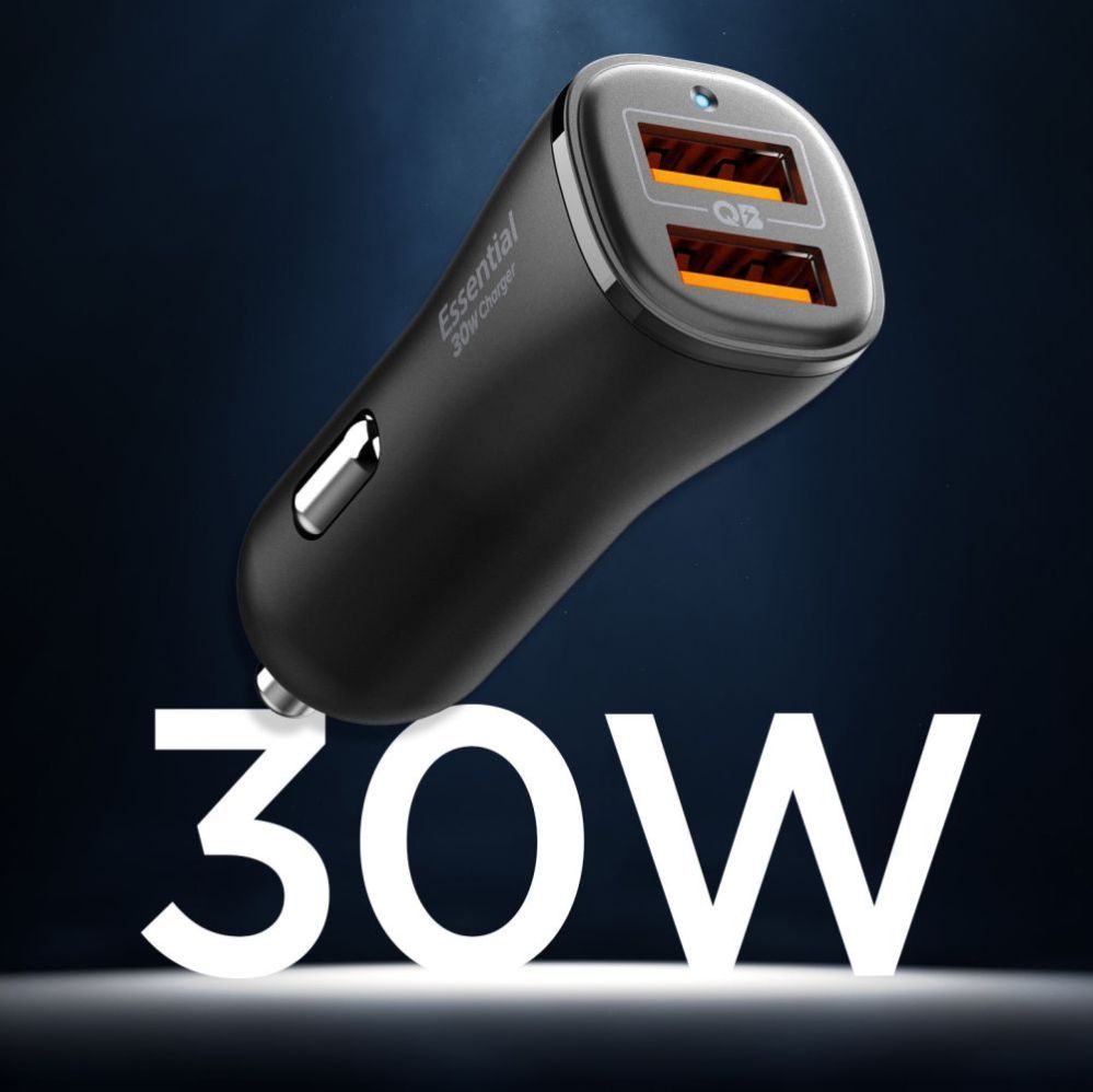 Citas preces Spigen Spigen Essential EV302 30W 2-Port USB-A Car Charger - Black