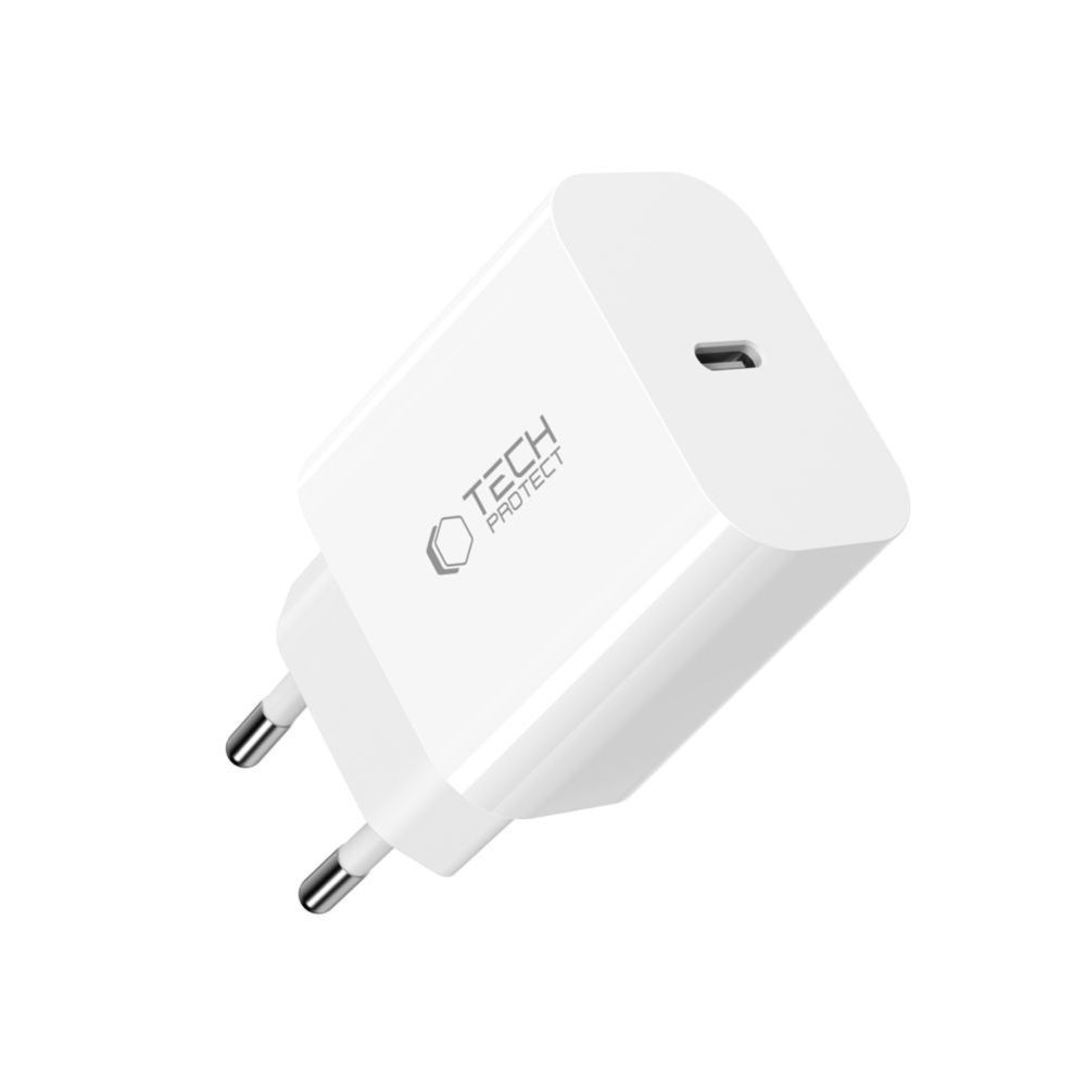 Citas preces Tech-Protect Tech-Protect NC20W Wall Charger with 100 cm USB-C / Lightning Cable - White