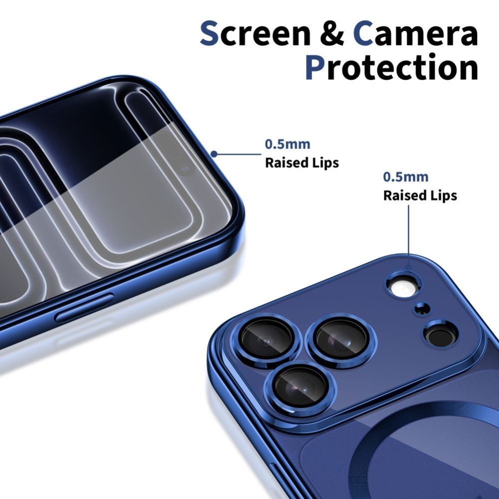 Citas preces Tech-Protect Tech-Protect MagFlex MagSafe Case for iPhone 17 Pro - Clear Navy Blue