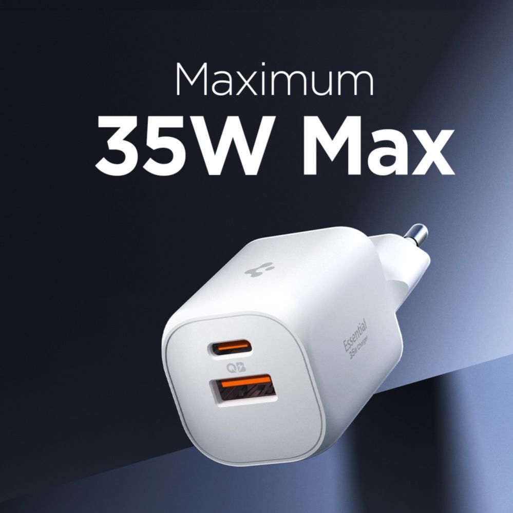 Citas preces Spigen Spigen Essential EE352EU USB-C / USB-A 35W Wall Charger - White