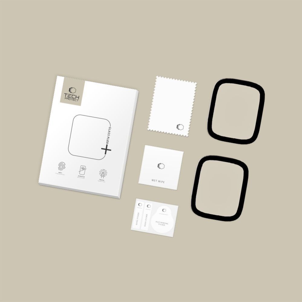 Citas preces Tech-Protect Tech-Protect Glass Flex+ 2-pack for Apple Watch 44mm - black